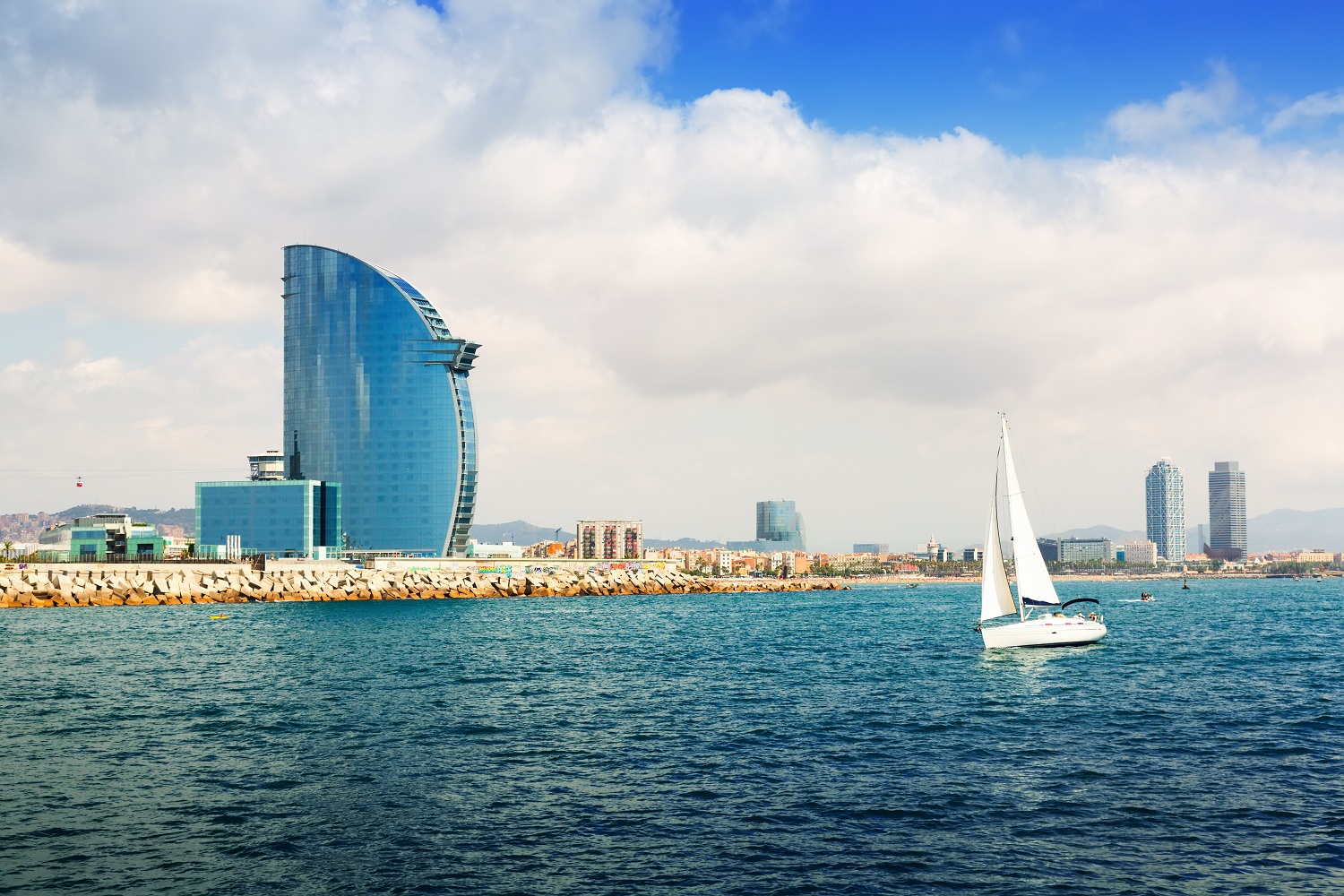 View of Barcelona from the sea