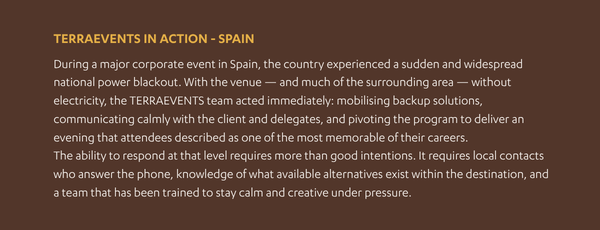 On-site delivery in Spain TERRAEVENTS in action