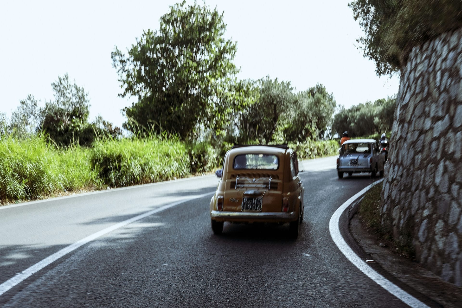 tour on a vintage car