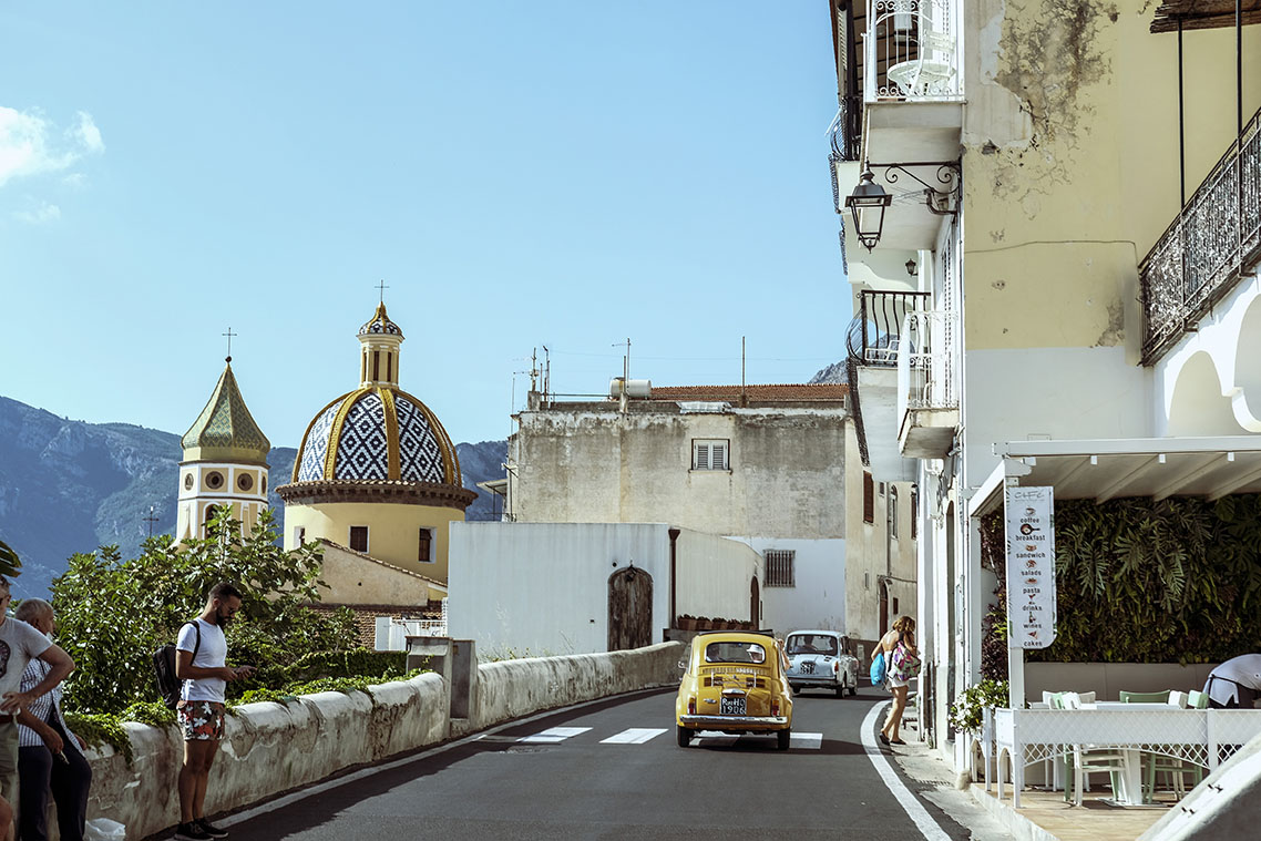 vintage cars on road