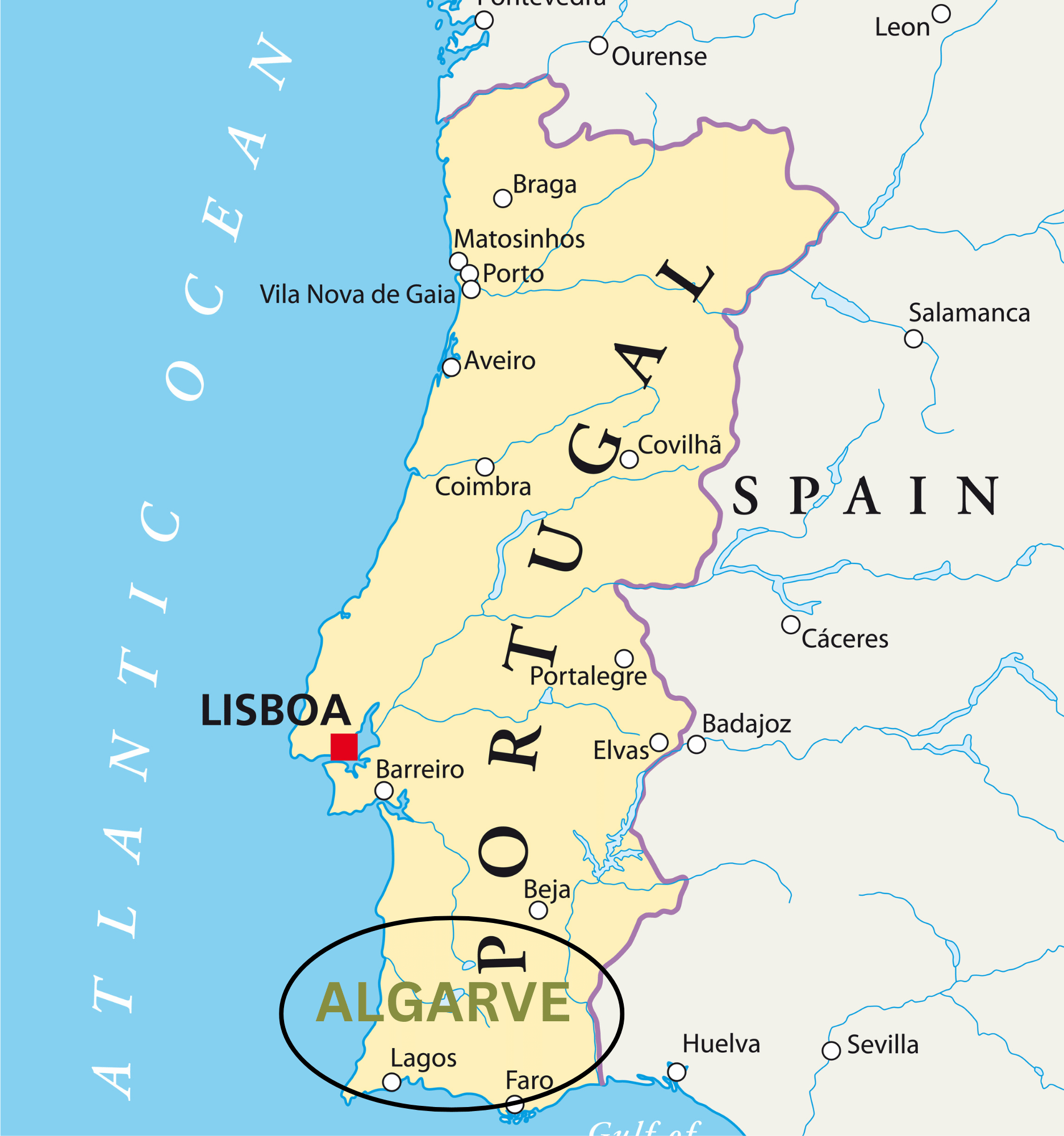 Algarve map