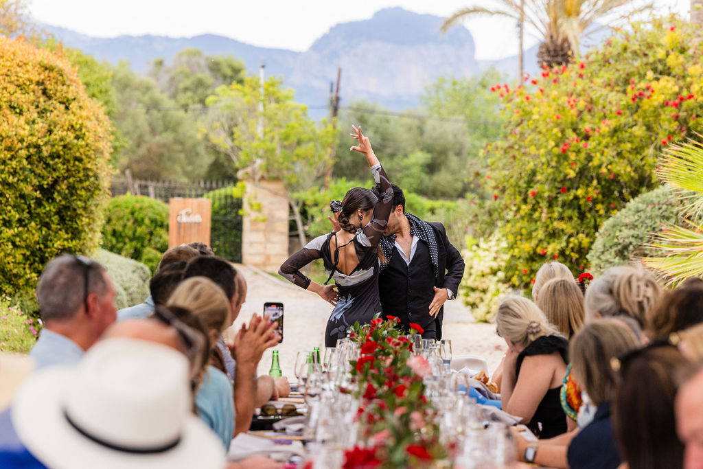 Dancers performing for a lunch in Spain