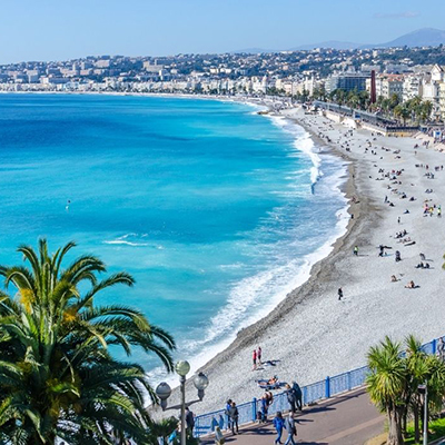 Cote d Azur beach and sea