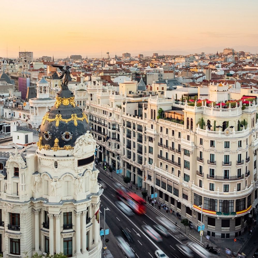 View of Madrid and buildings