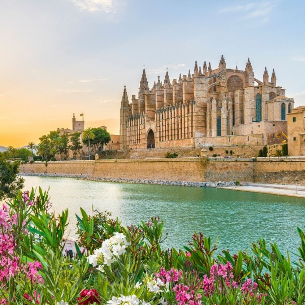 Mallorca cathedral and river