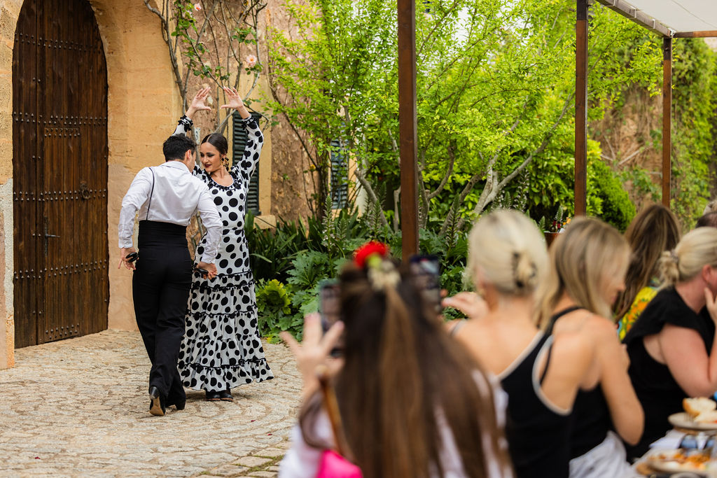 Dancers performing during a private lunch