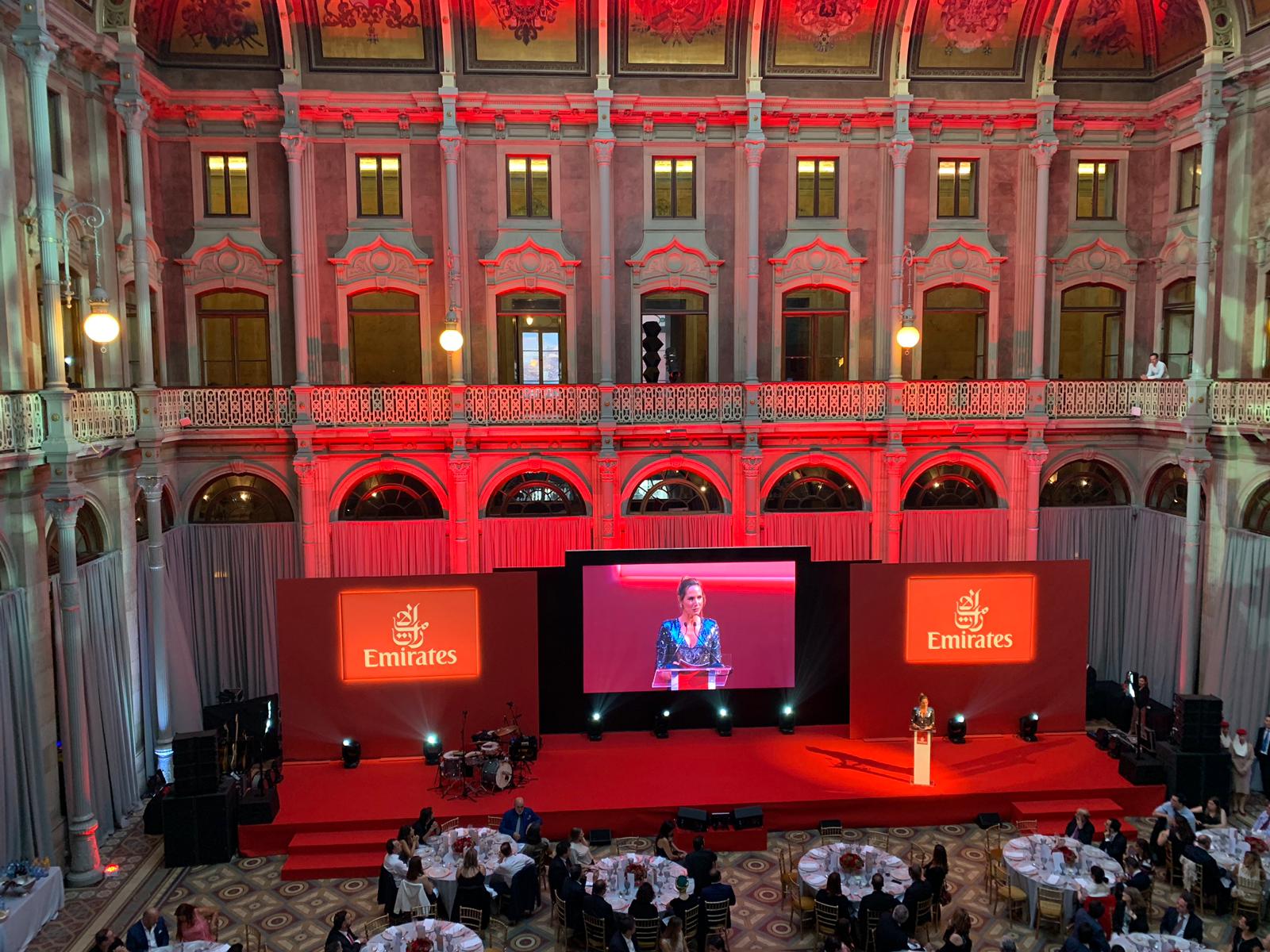 Speaker on main stage during launch event