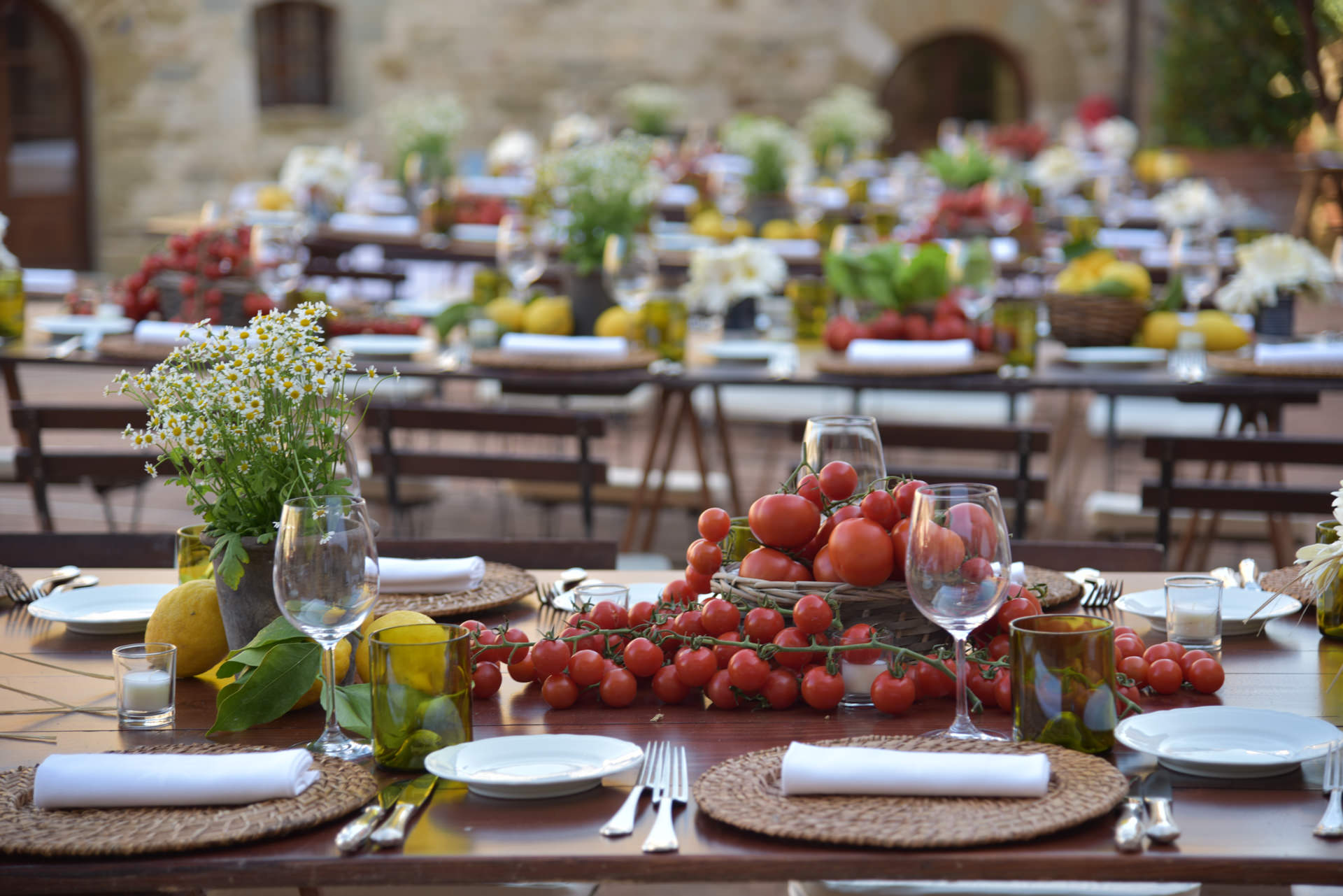 Table of local food decorations 