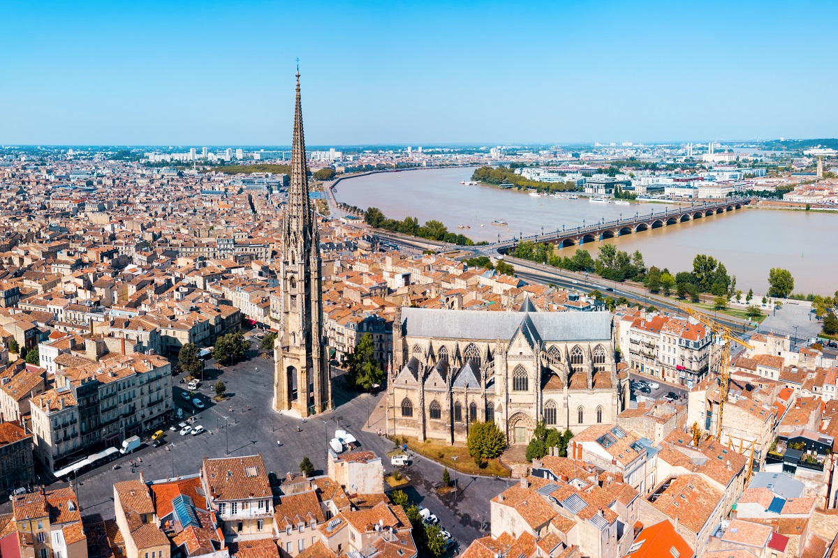 view of Bordeaux and cathedral