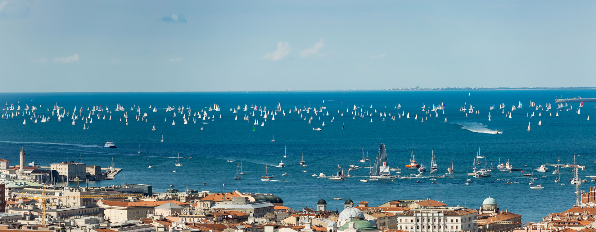 Boats in the sea in Trieste for the Barcolana event