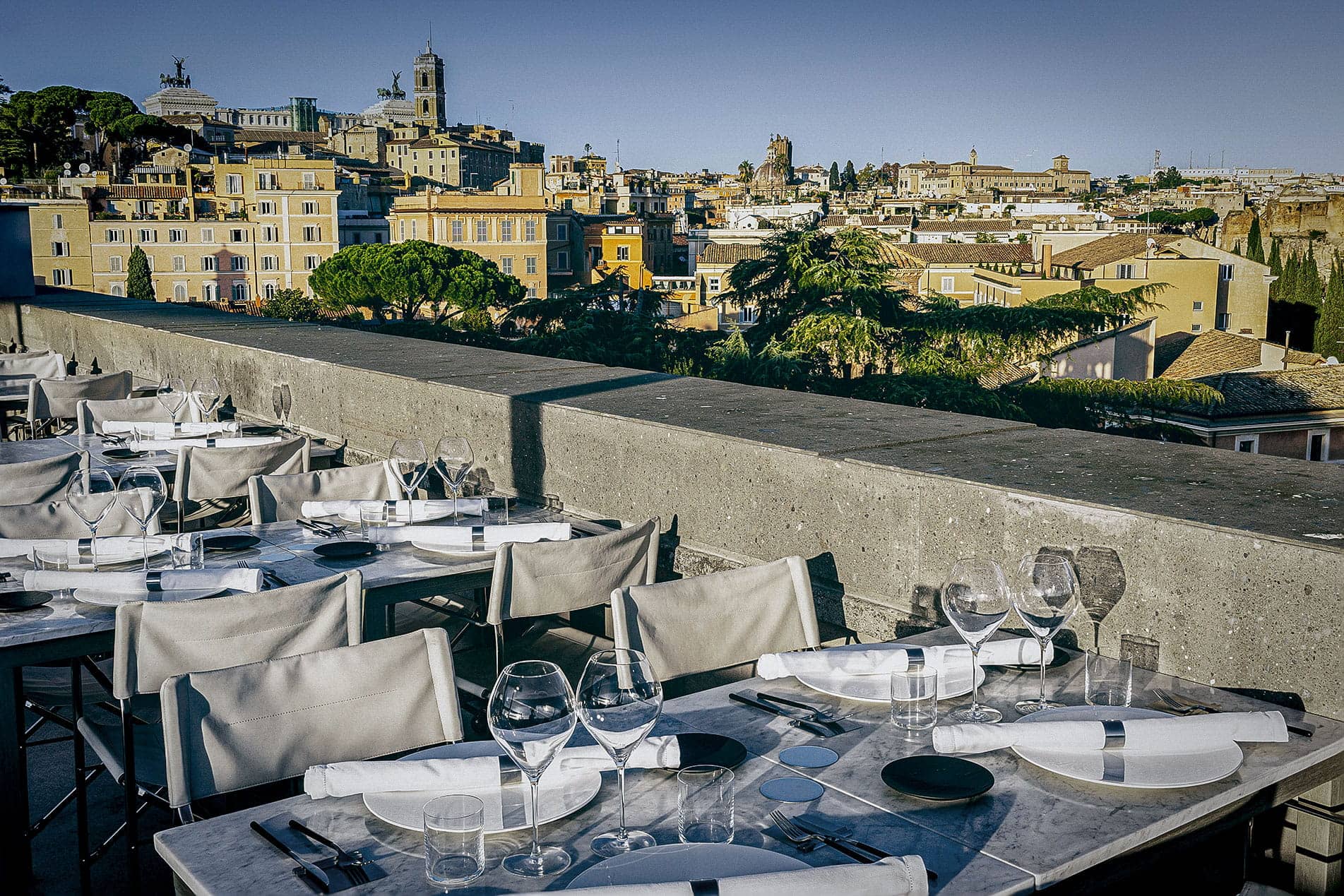 dinner on rooftop with view